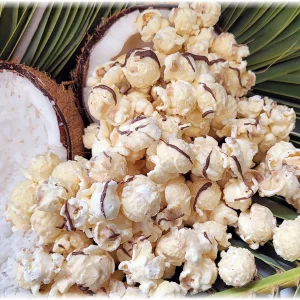 Coconut Snowy Chocolate Popcorn